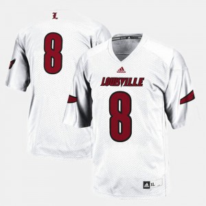 College Football #8 Men's Louisville Jersey White