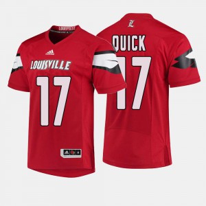 #17 College Football Red James Quick Louisville Jersey For Men