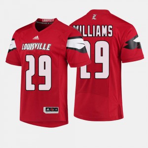 #29 College Football Red Malik Williams Louisville Jersey For Men's
