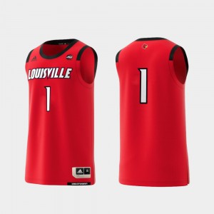Louisville Jersey #1 For Men's College Replica Basketball Swingman Red